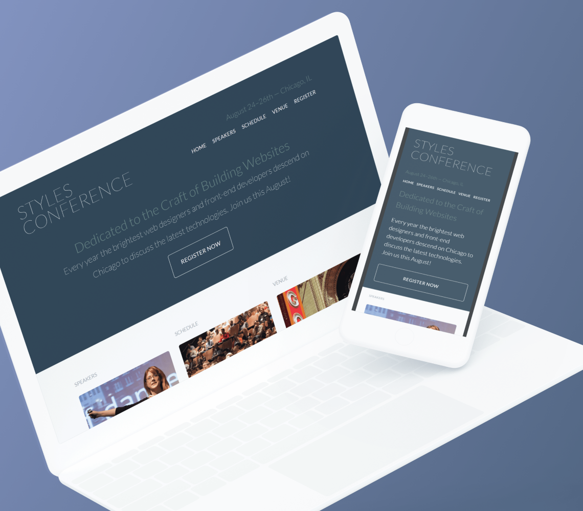 styles conference mockup